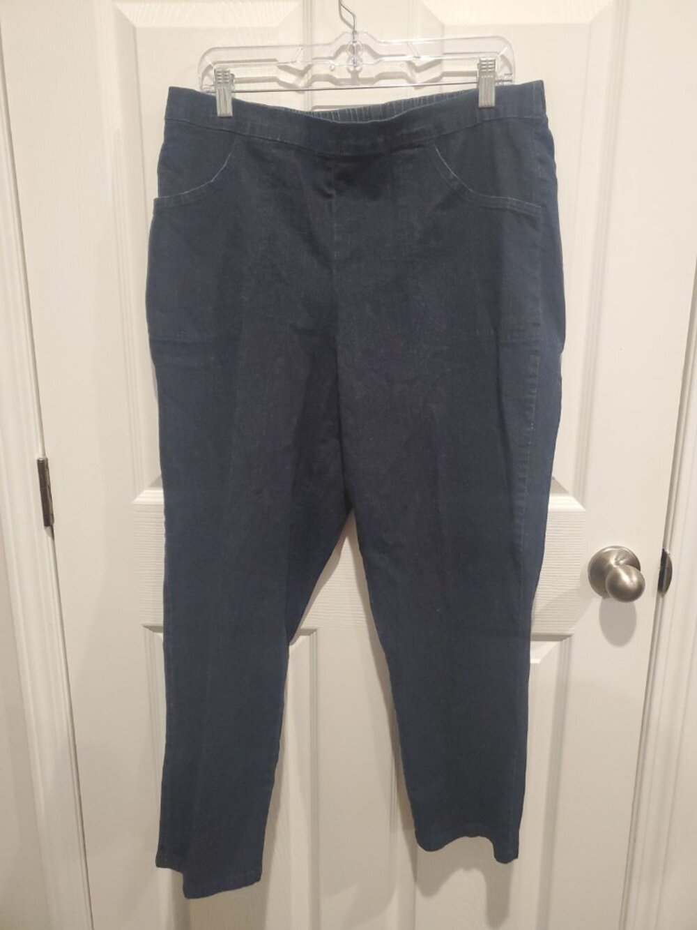 JMS Just My Size Women’s Pull-On Denim Jeans XL Plus Size Dark Wash Straight Leg